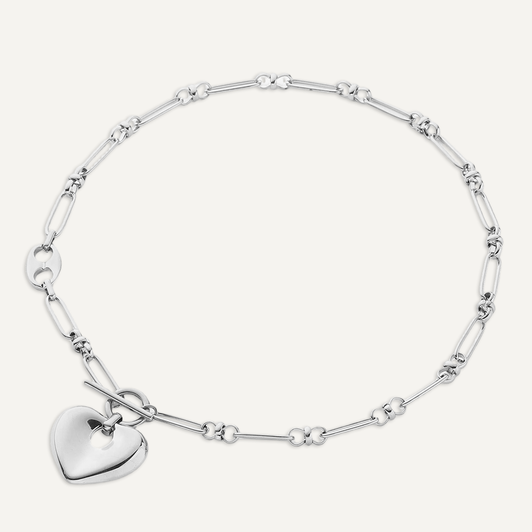 Vibes Tiff Bar Heart Necklace