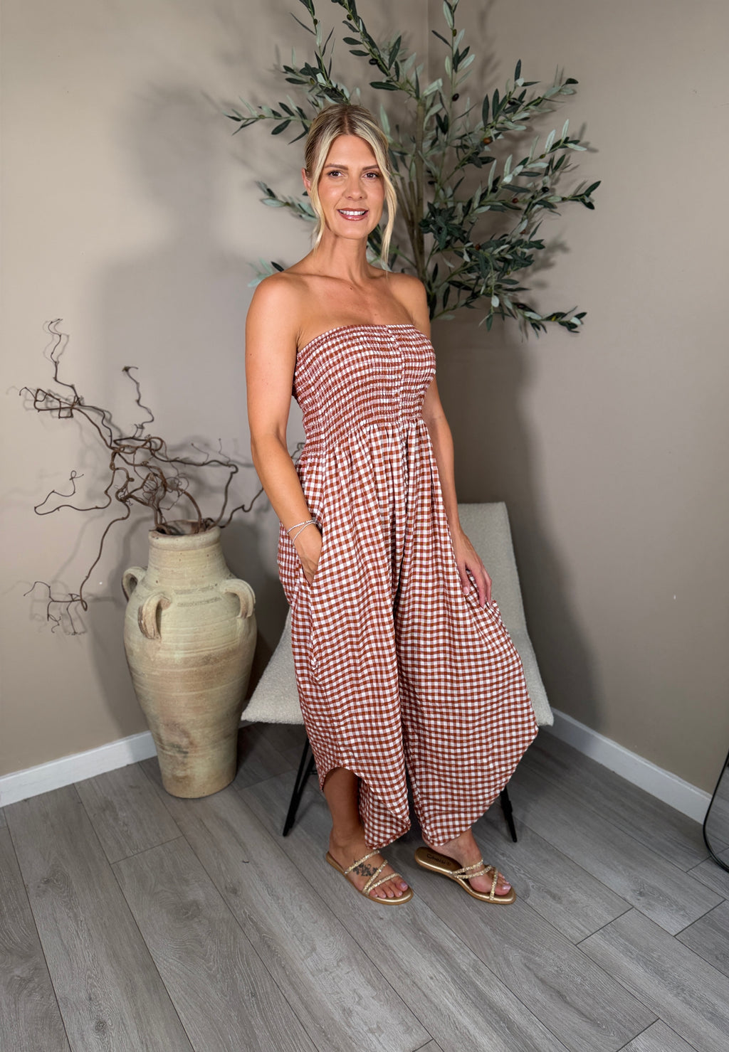 The Meadow Gingham Jumpsuit