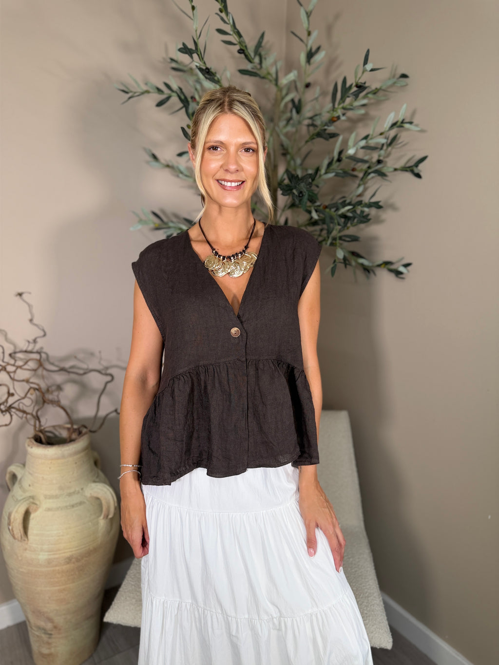 Roma Button Front Waistcoat