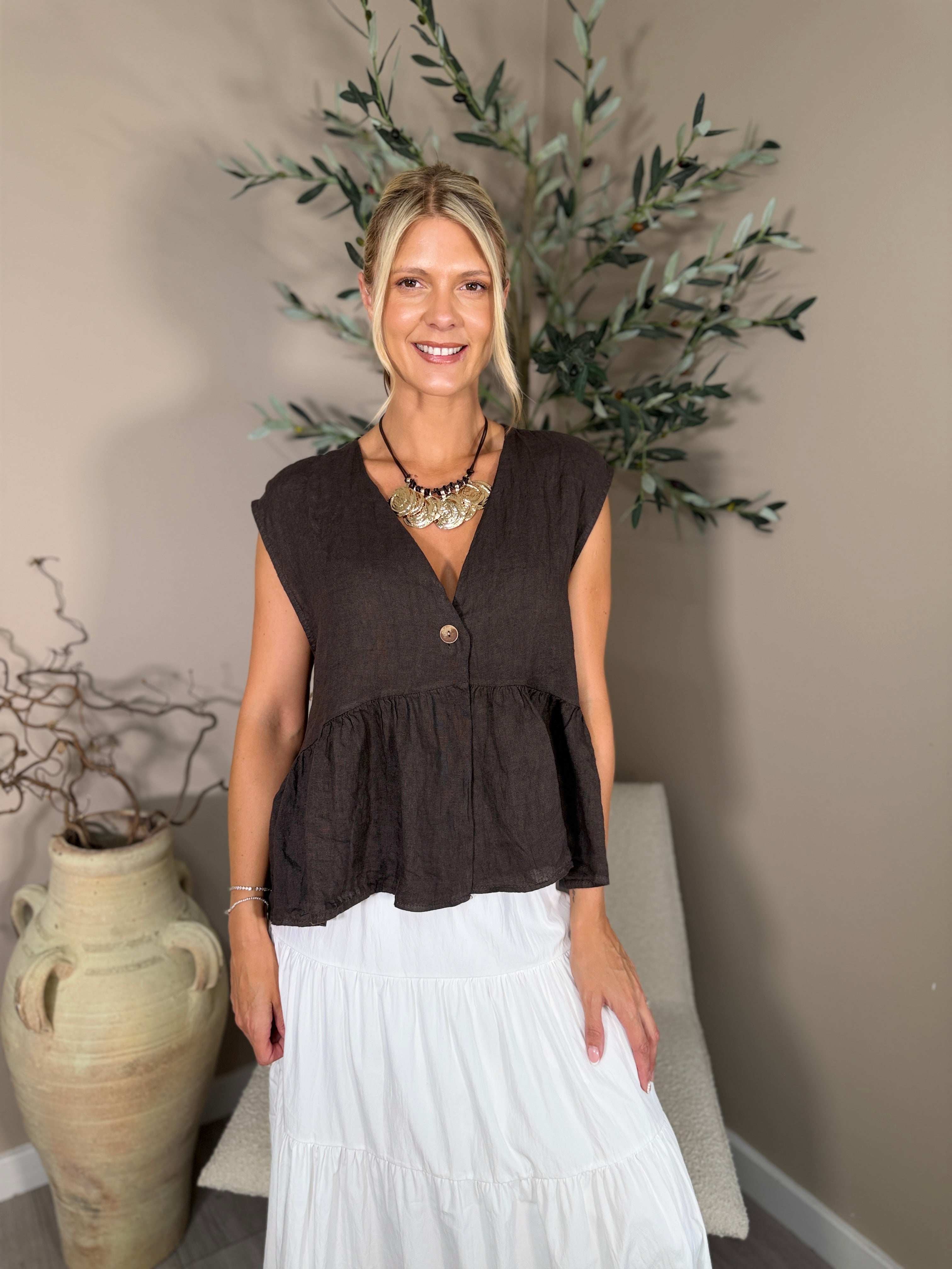 Roma Button Front Waistcoat