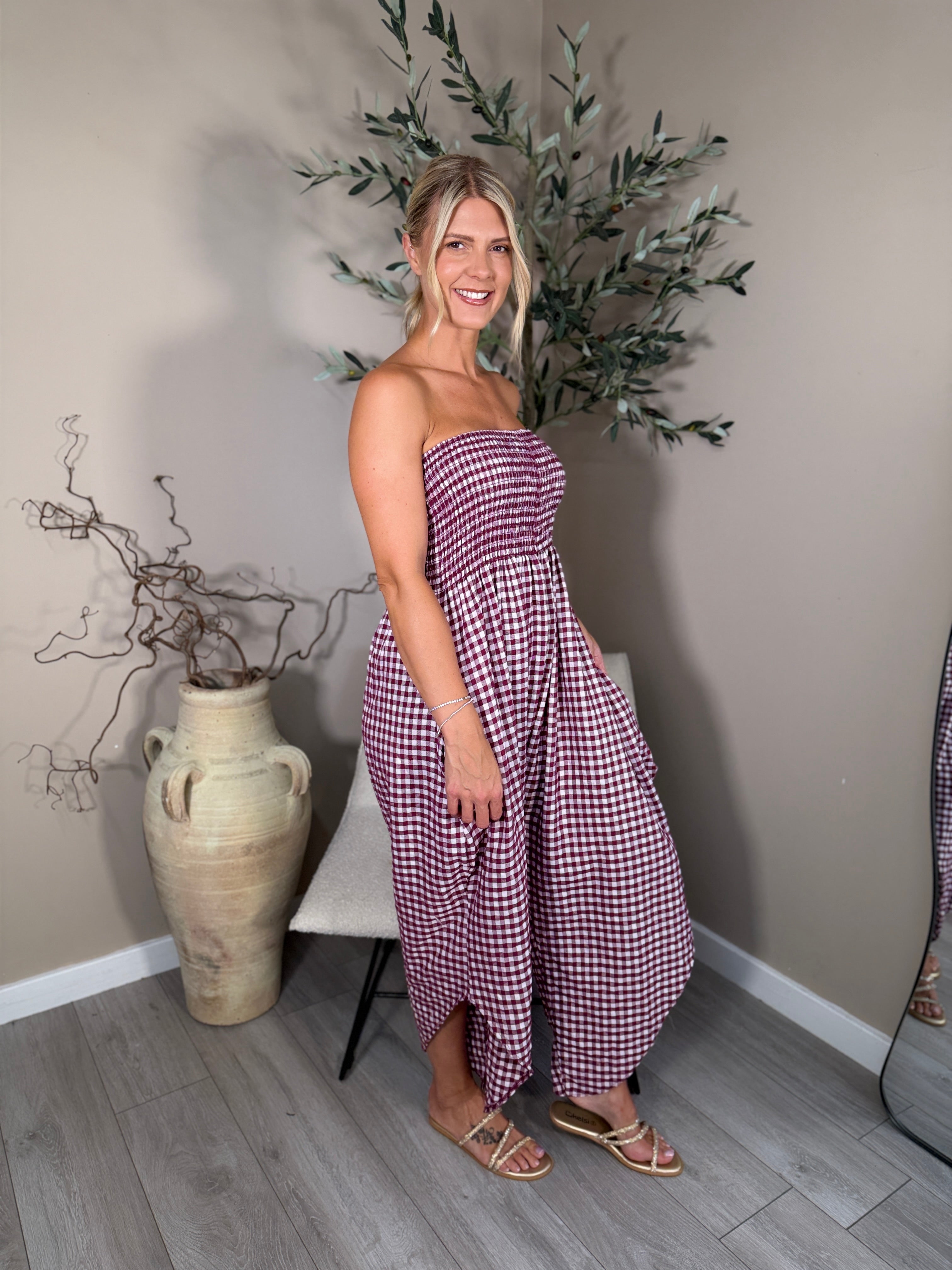 The Meadow Gingham Jumpsuit