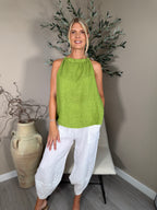 Roma Linen Halter Neck Top