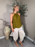 Roma Linen Halter Neck Top
