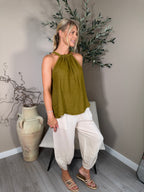 Roma Linen Halter Neck Top