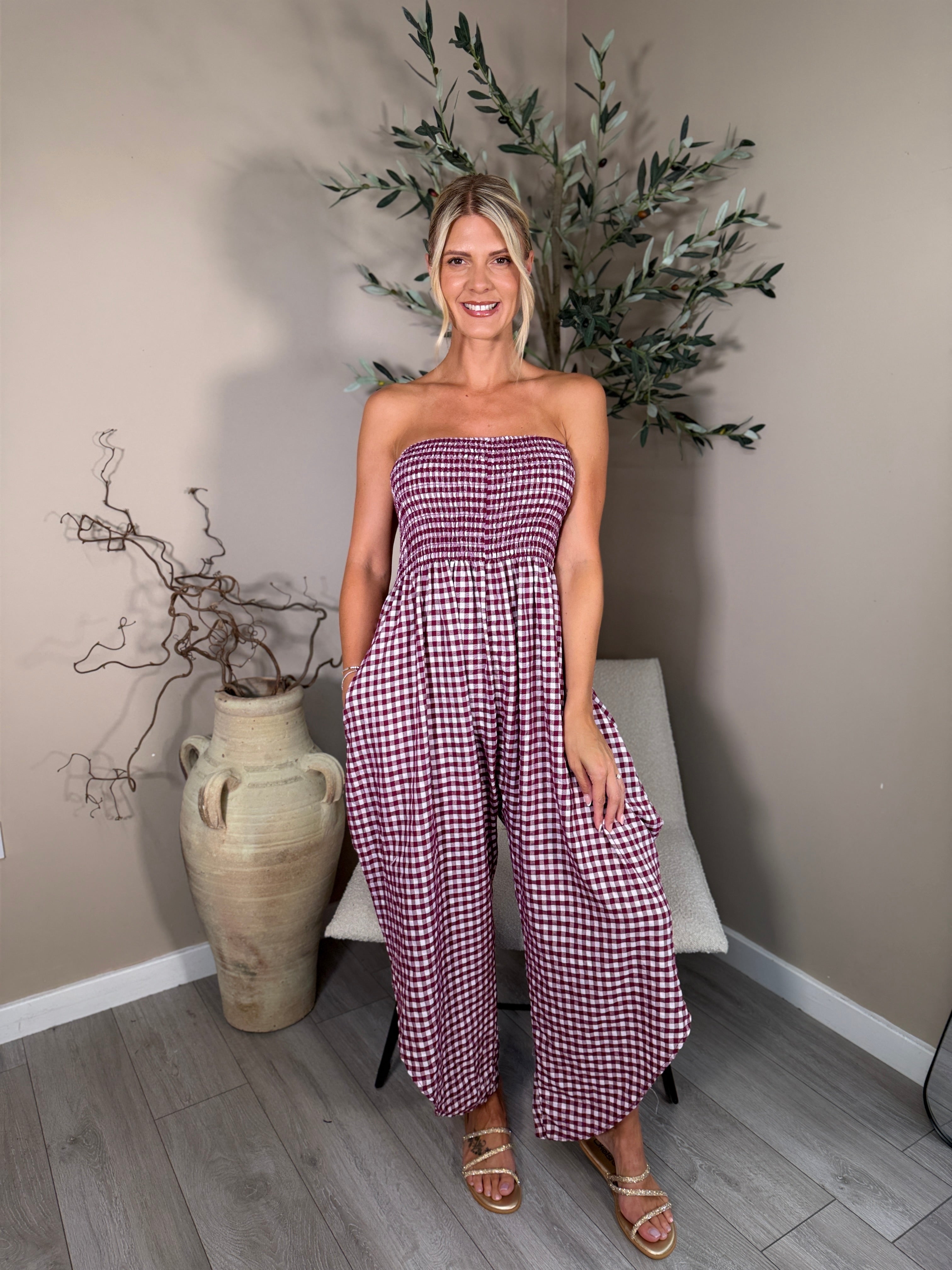 The Meadow Gingham Jumpsuit