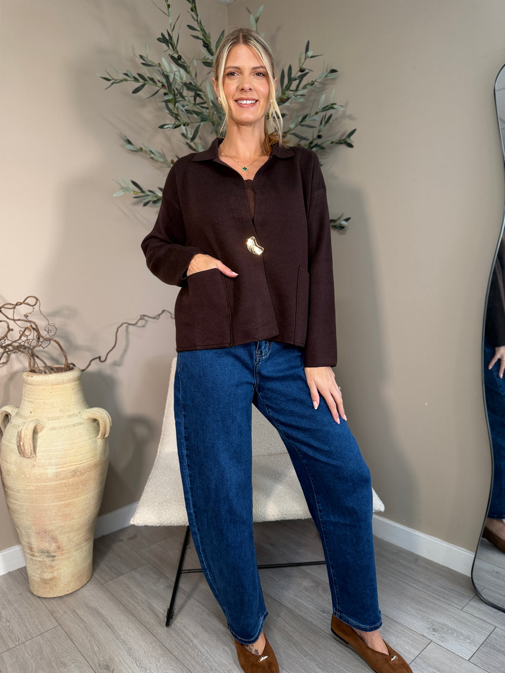 Boston Button Cardi