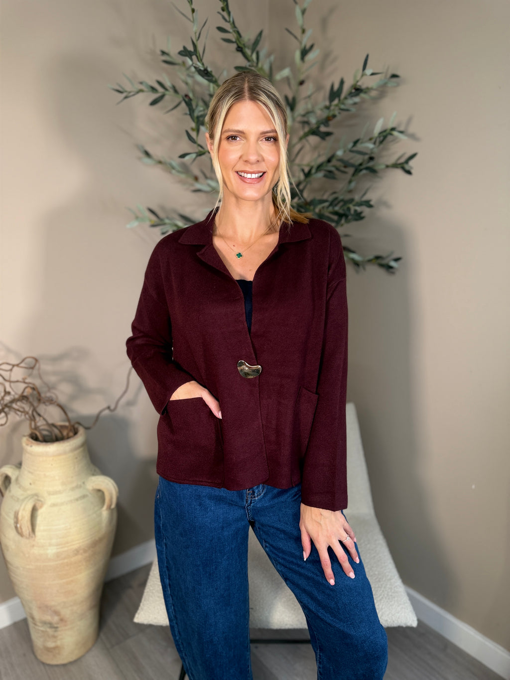 Boston Button Cardi