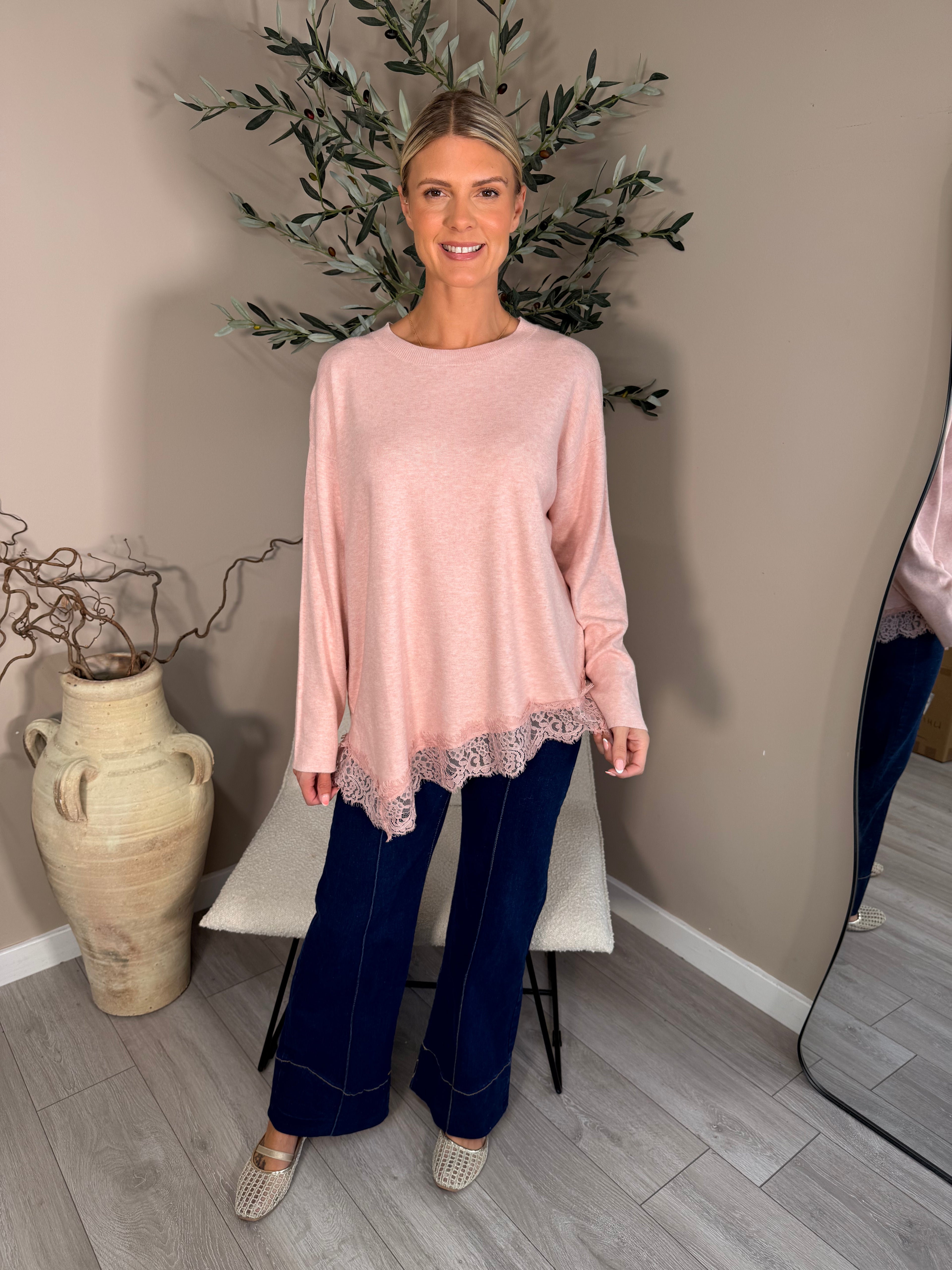 Brompton Lace Trim Knit
