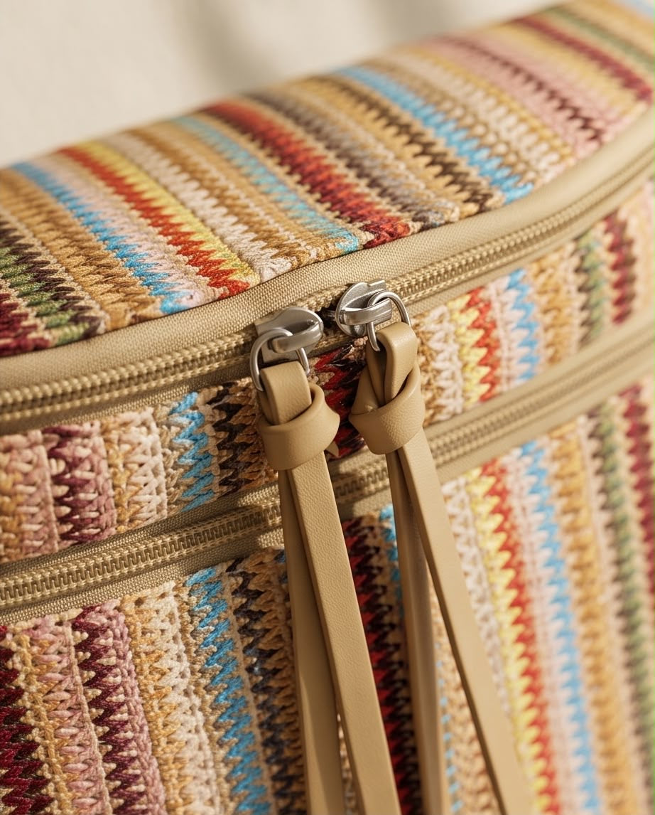 Raffia Slouch Pouch