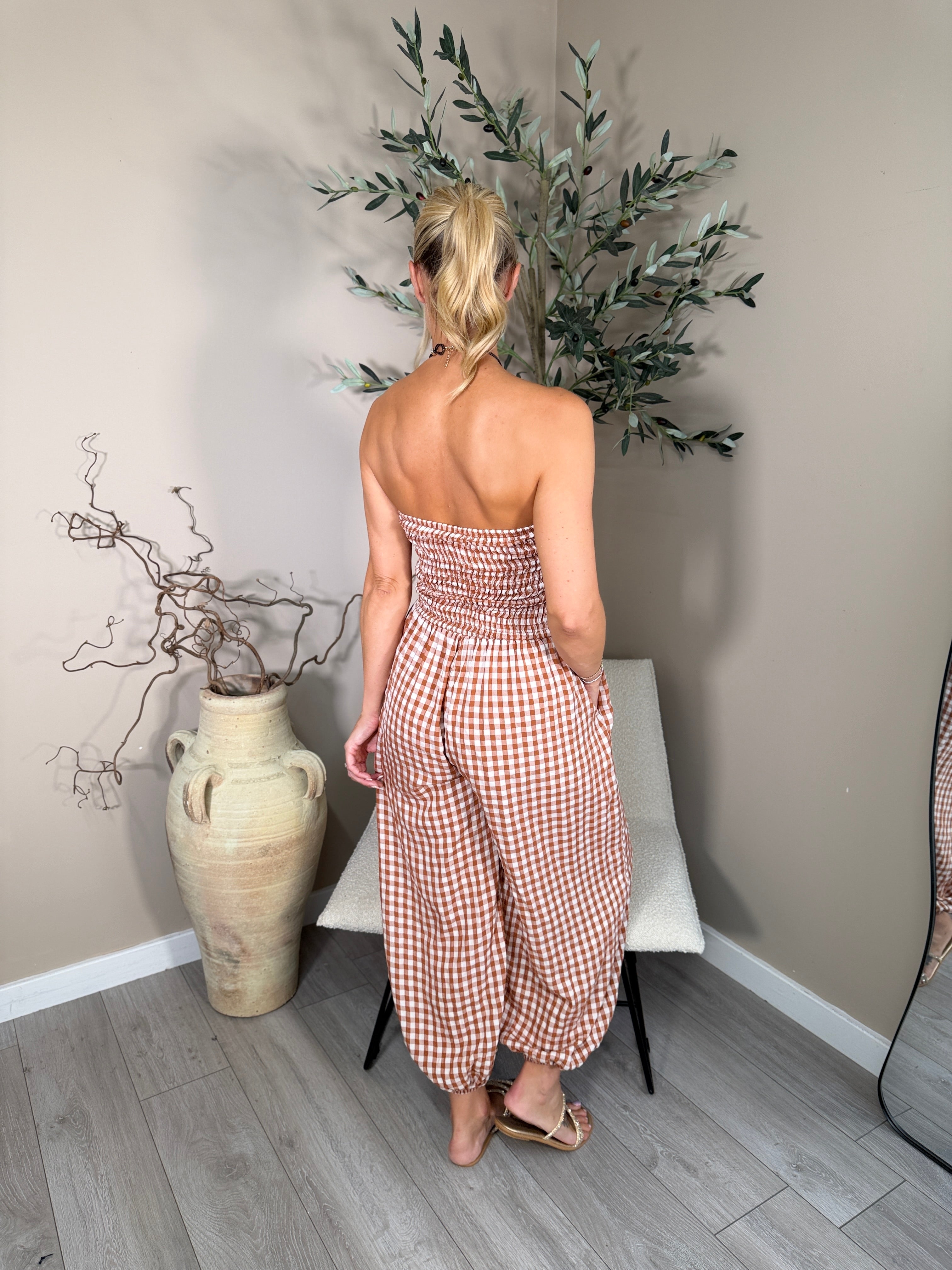 Genoa Gingham Jumpsuit