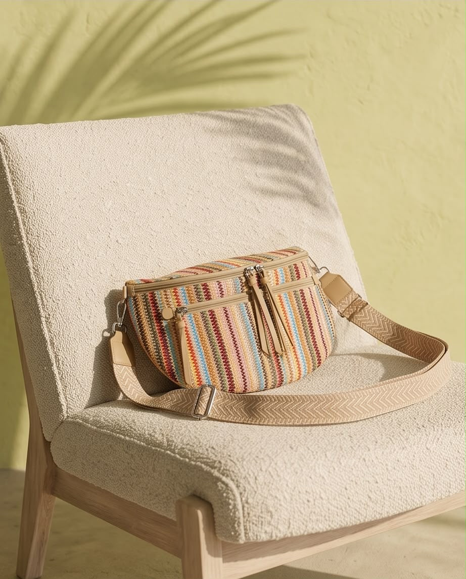 Raffia Slouch Pouch