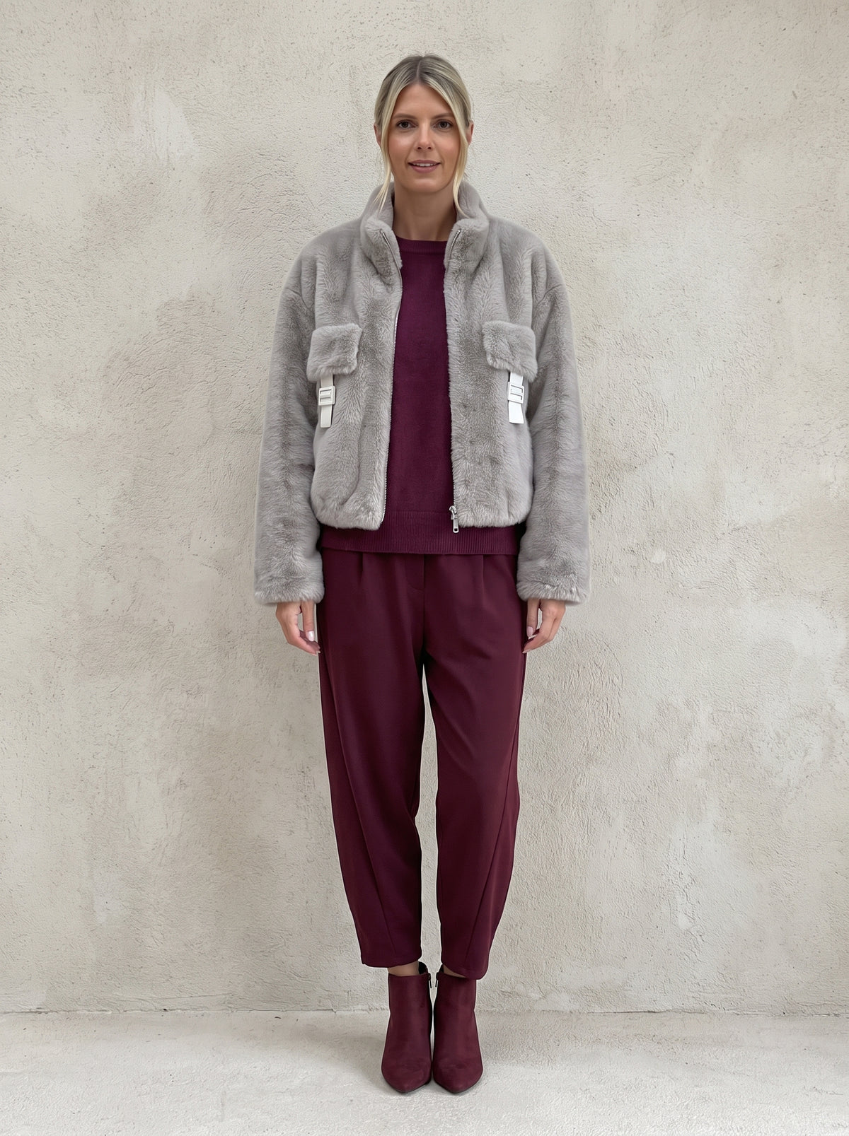 Finland Crop Faux Fur Jacket