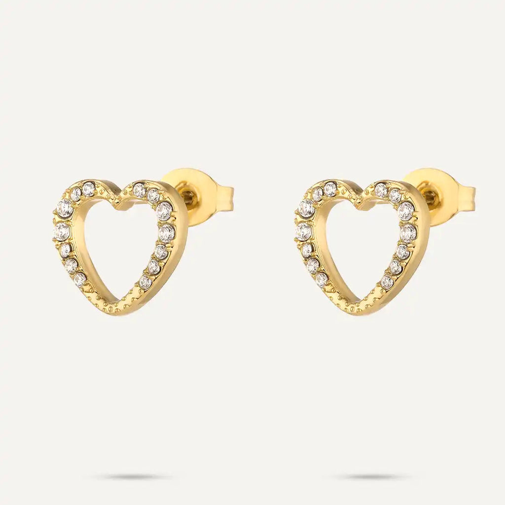 Vibes Lara Crystal Heart Earrings