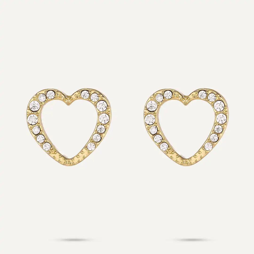Vibes Lara Crystal Heart Earrings