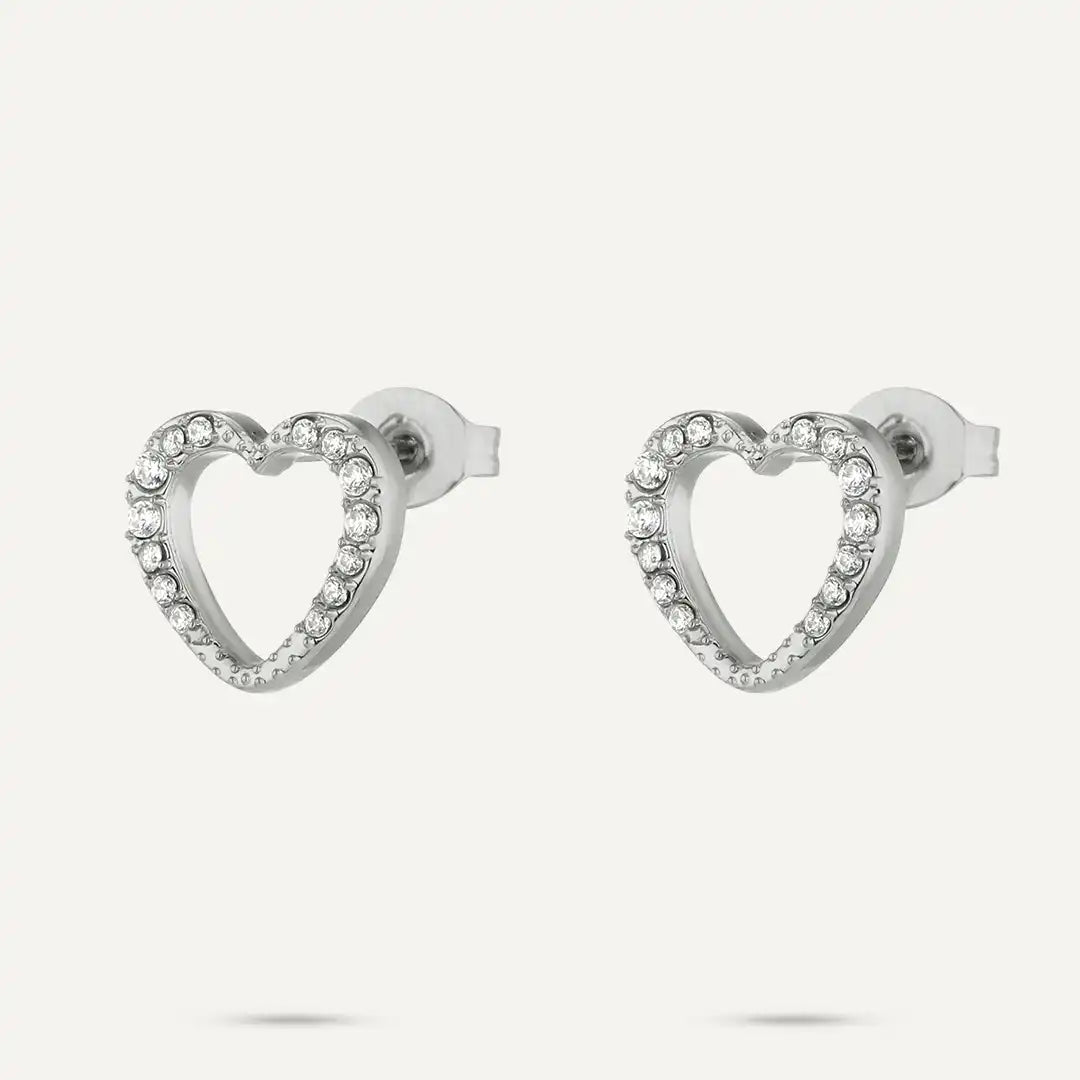 Vibes Lara Crystal Heart Earrings