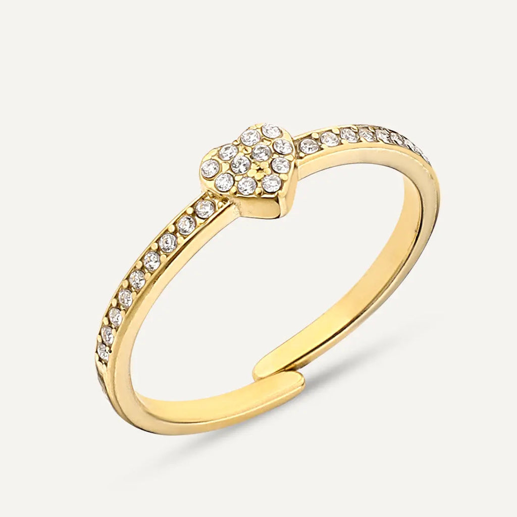 Vibes Lara Crystal Heart Ring