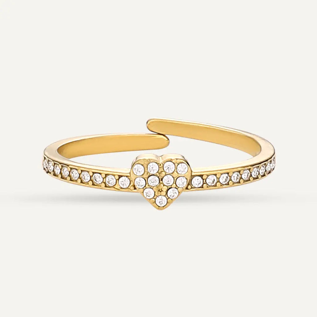 Vibes Lara Crystal Heart Ring