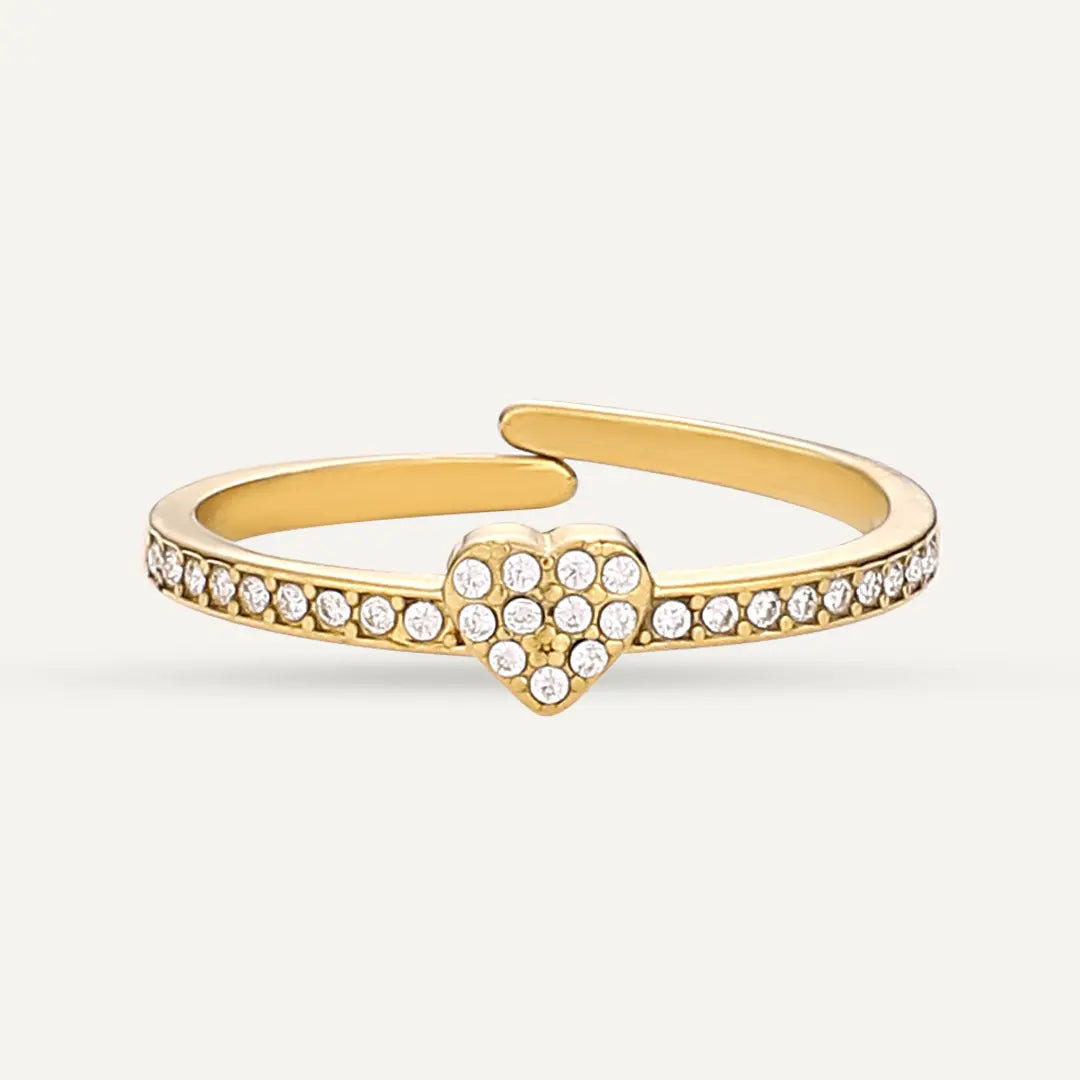 Vibes Lara Crystal Heart Ring