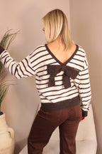 Vienna Bow Back Stripe Knit
