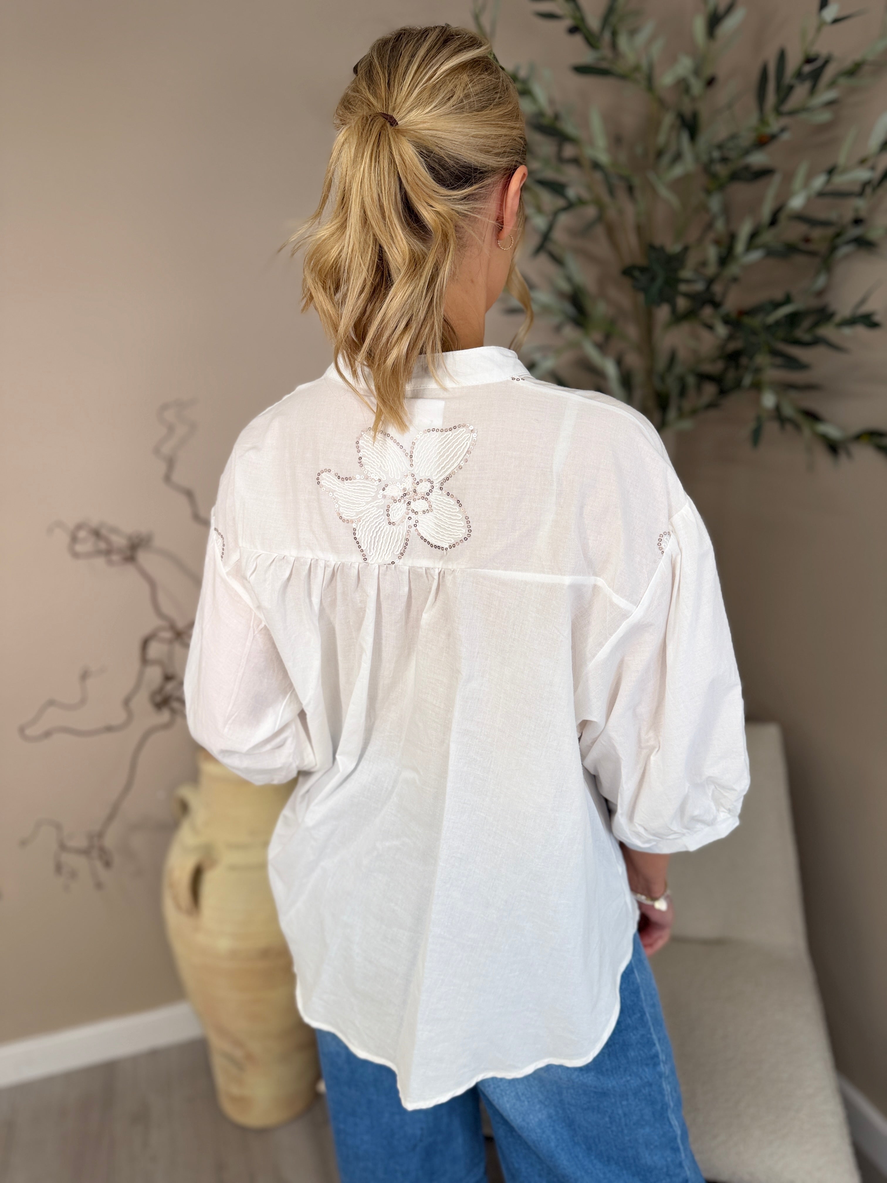 Harlow Sequin Embroidered Blouse