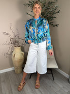 Capri Wide Leg Cropped Jeans