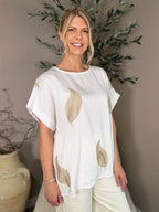 Harlow Gold Leaf Top