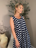 Navy Polka Dot Dress
