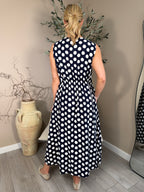 Navy Polka Dot Dress