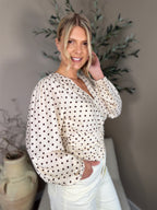 Puff Sleeve Polka Dot Blouse