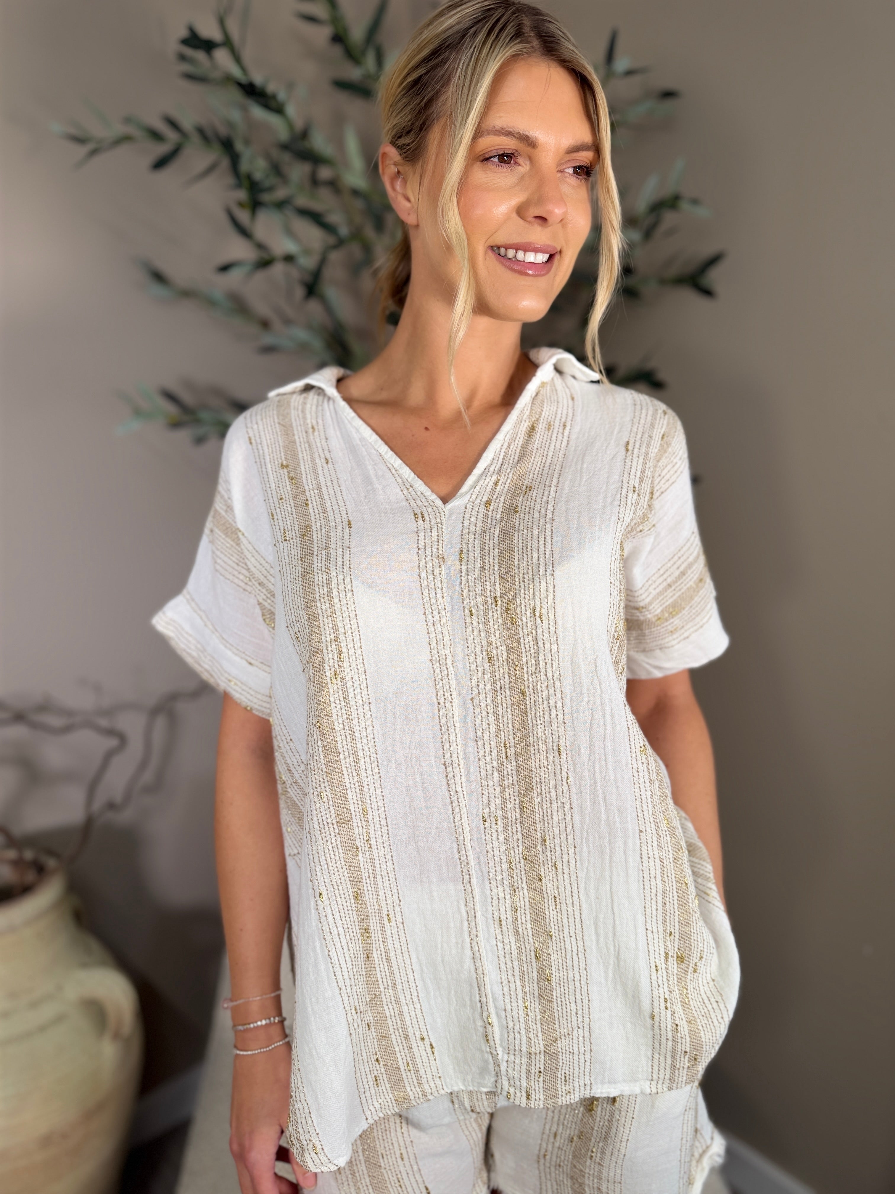 Morocco Collared Top
