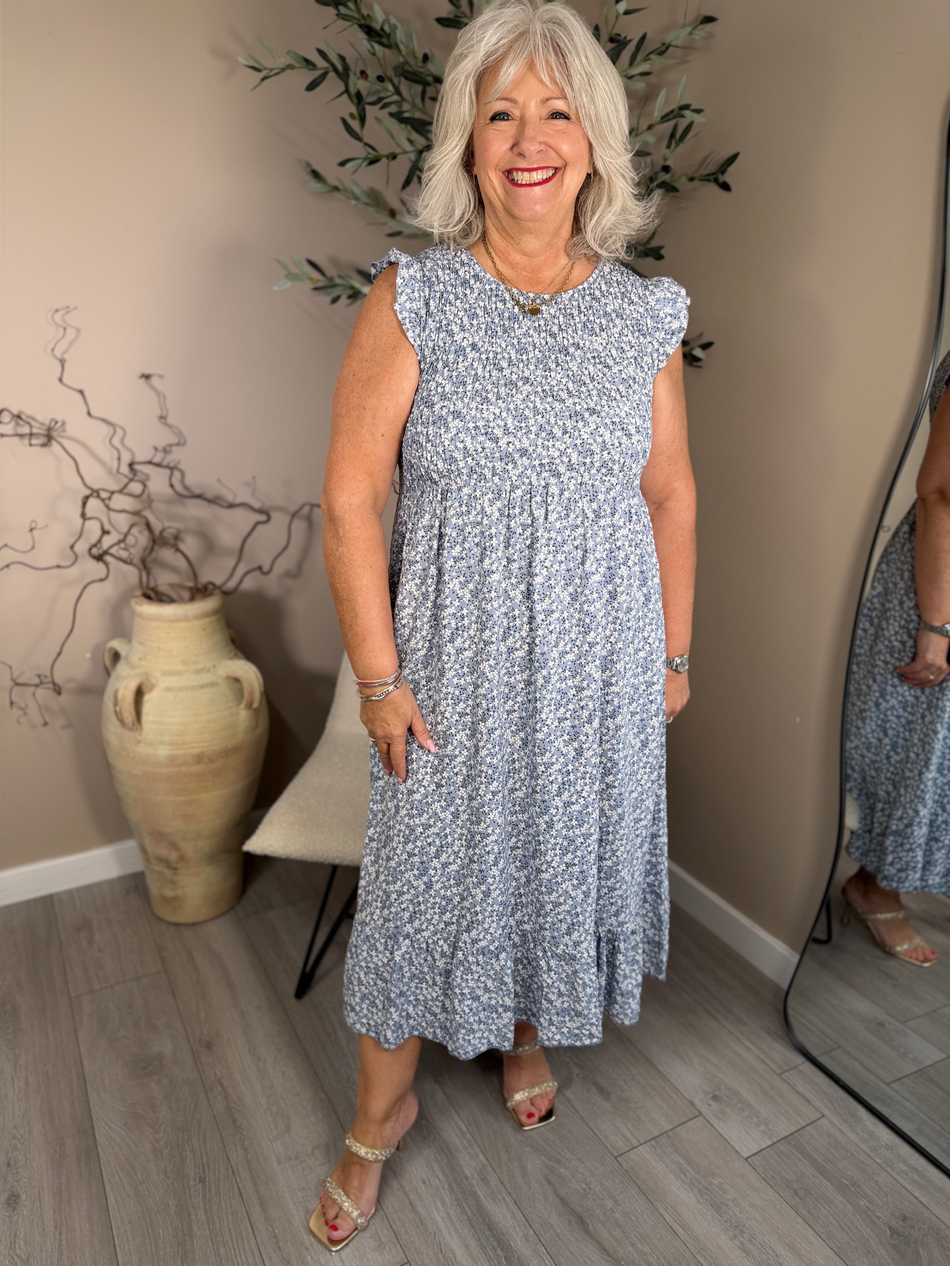 Capri Frill Sleeve Dress