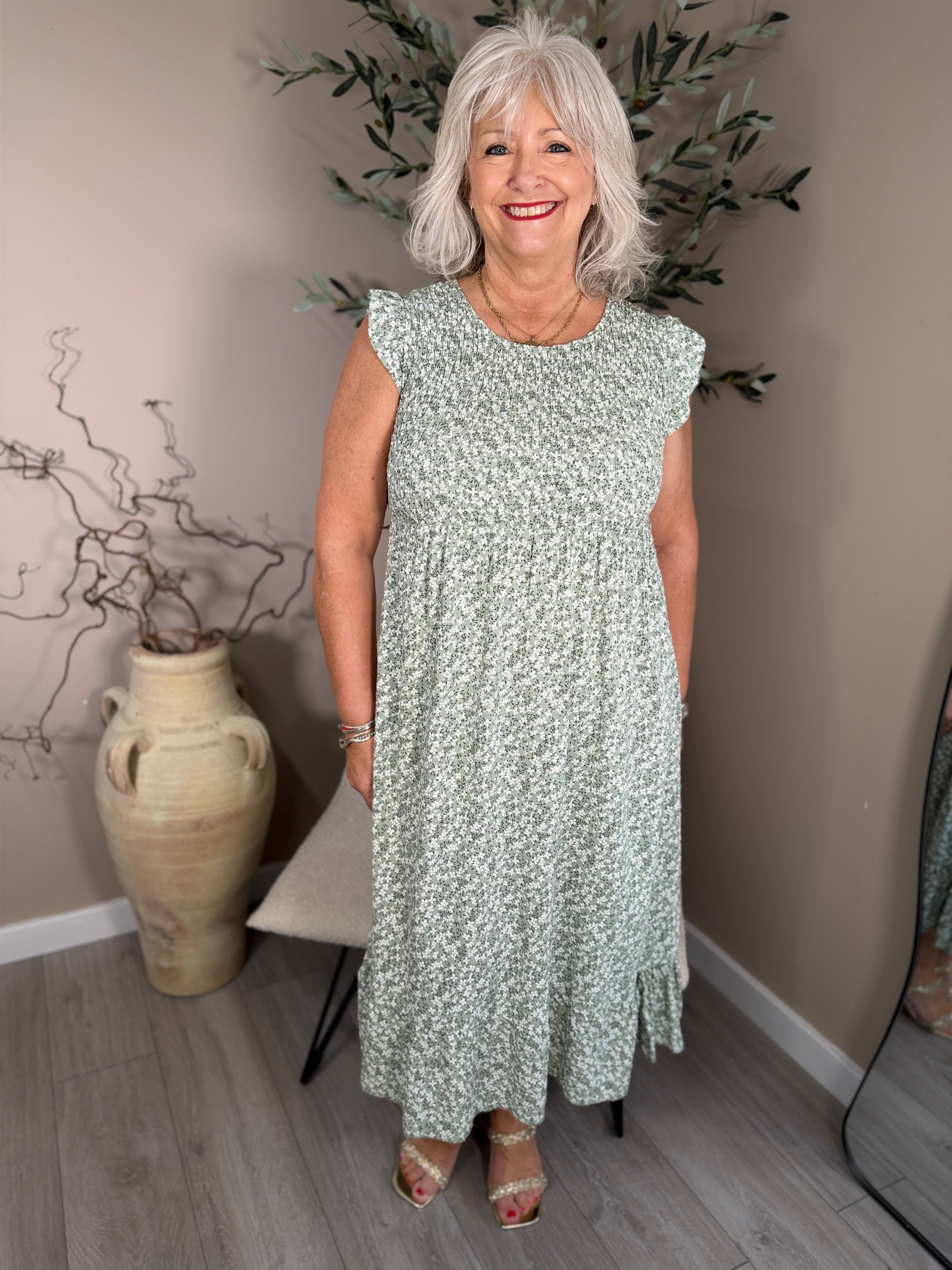 Capri Frill Sleeve Dress