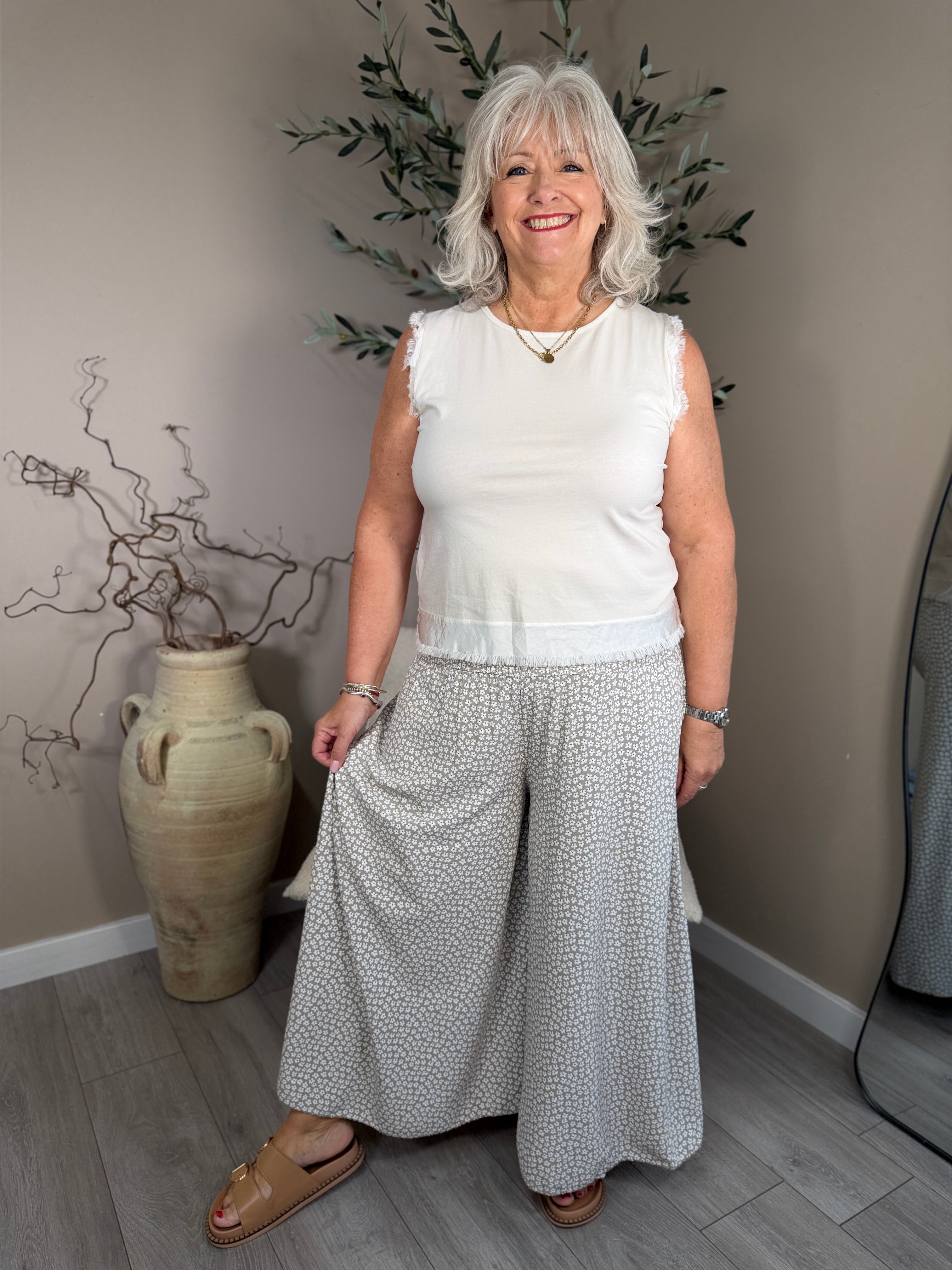 Ditzy Shirred Trousers