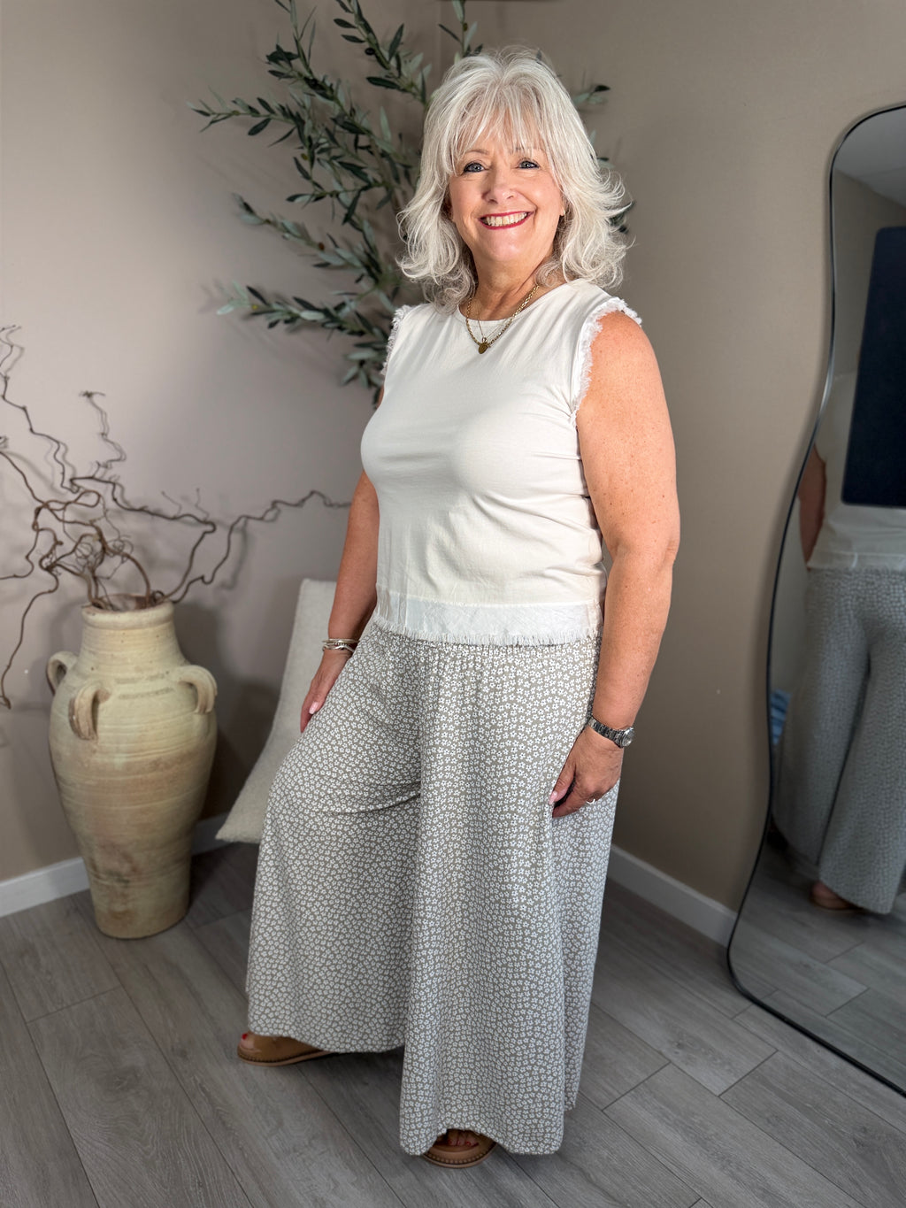 Ditzy Shirred Trousers