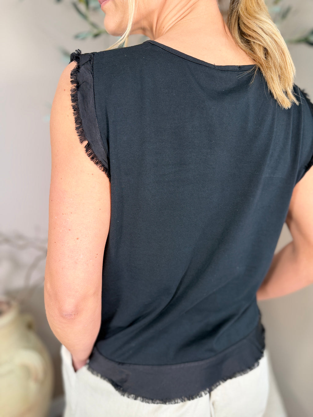 Santorini Satin Frill Tee
