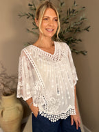 Crete Embroidered Lace Top