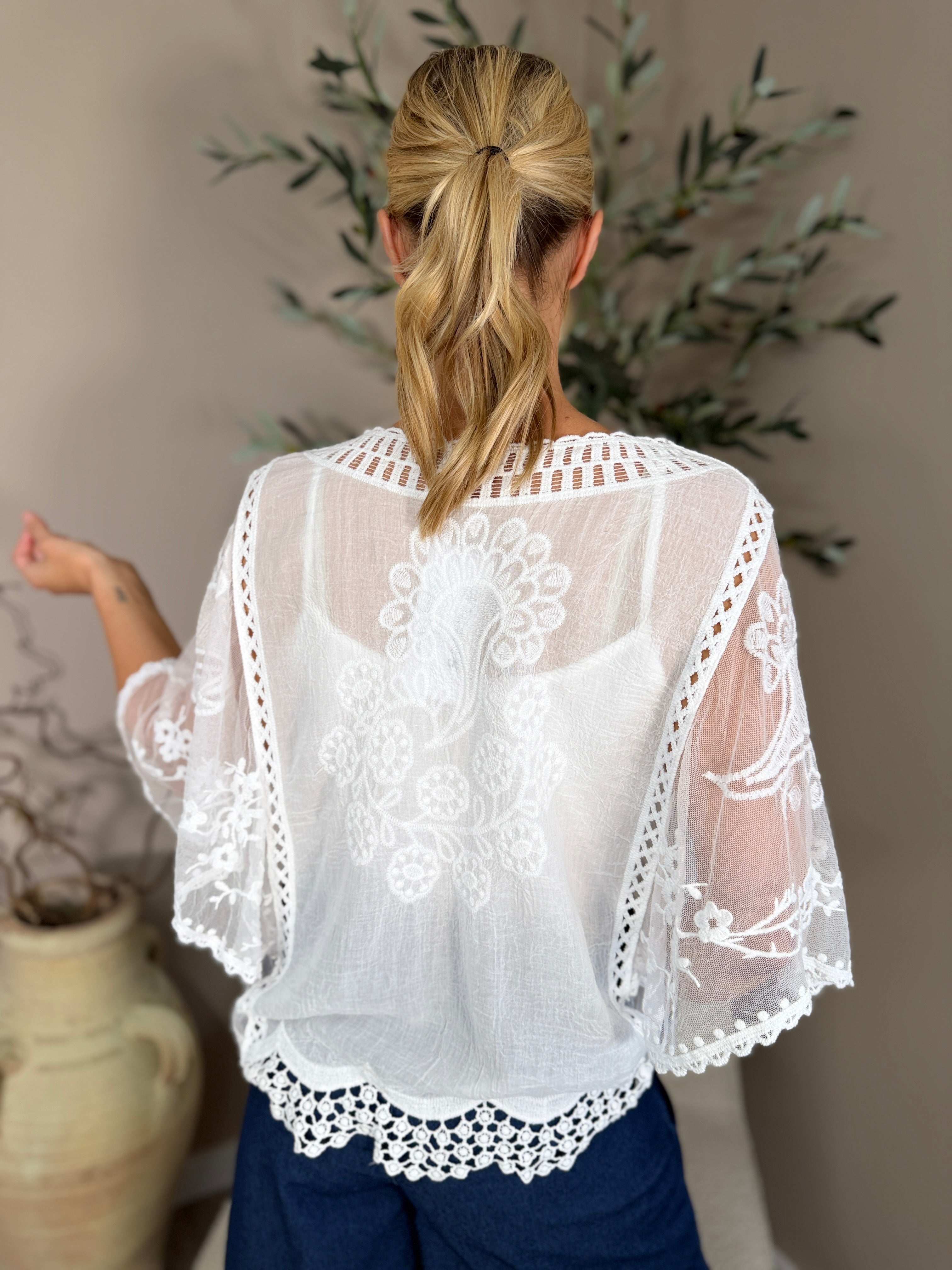 Crete Embroidered Lace Top