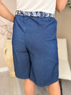 Paisley Belt Denim Shorts