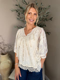 Crete Embroidered Lace Top