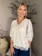 Crete Embroidered Lace Top