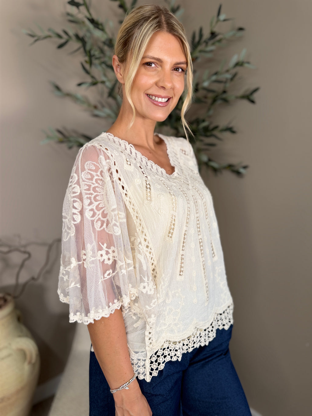 Crete Embroidered Lace Top