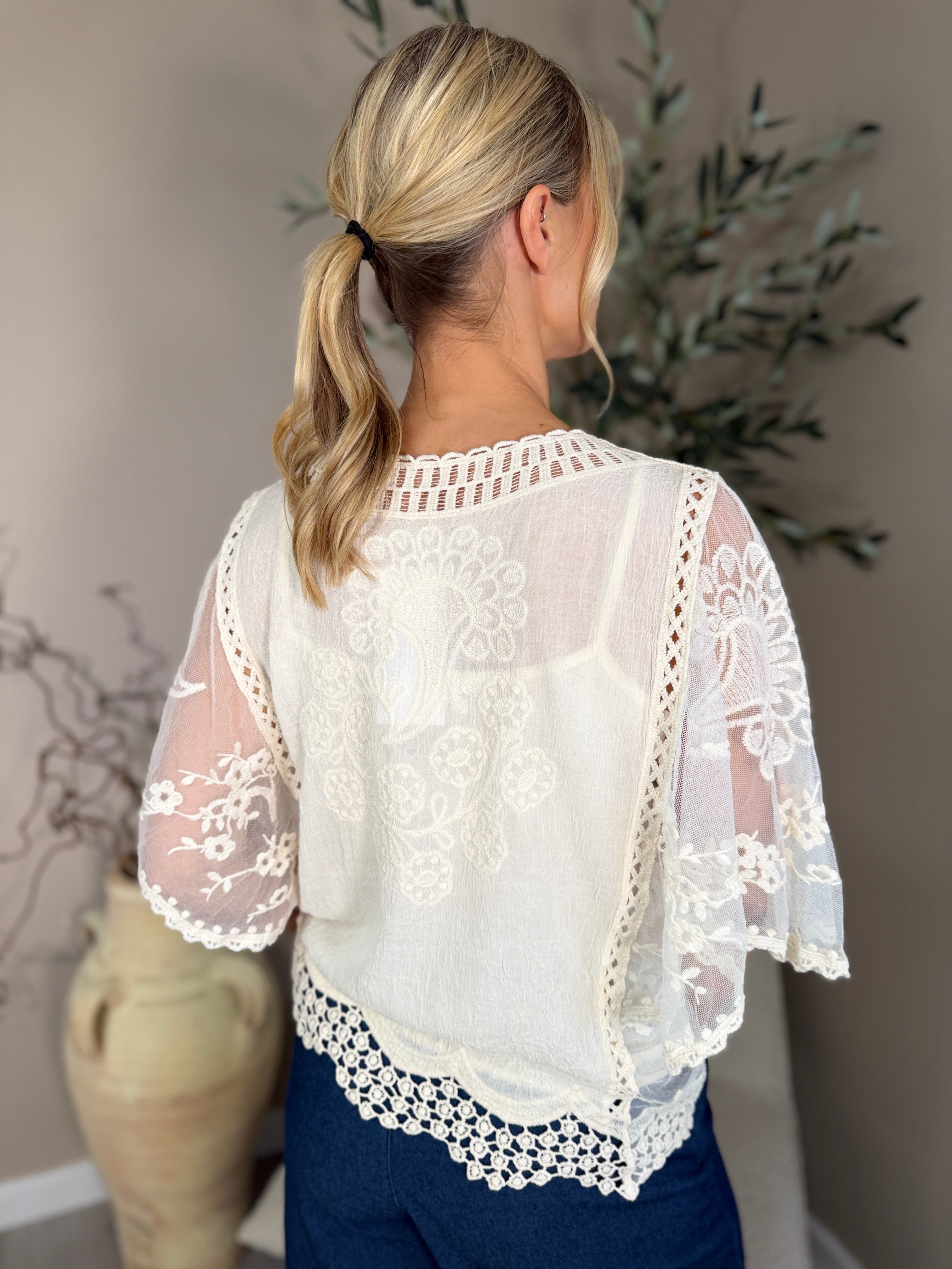 Crete Embroidered Lace Top