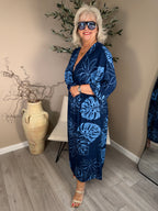 Palm Leaf V Neck Dress