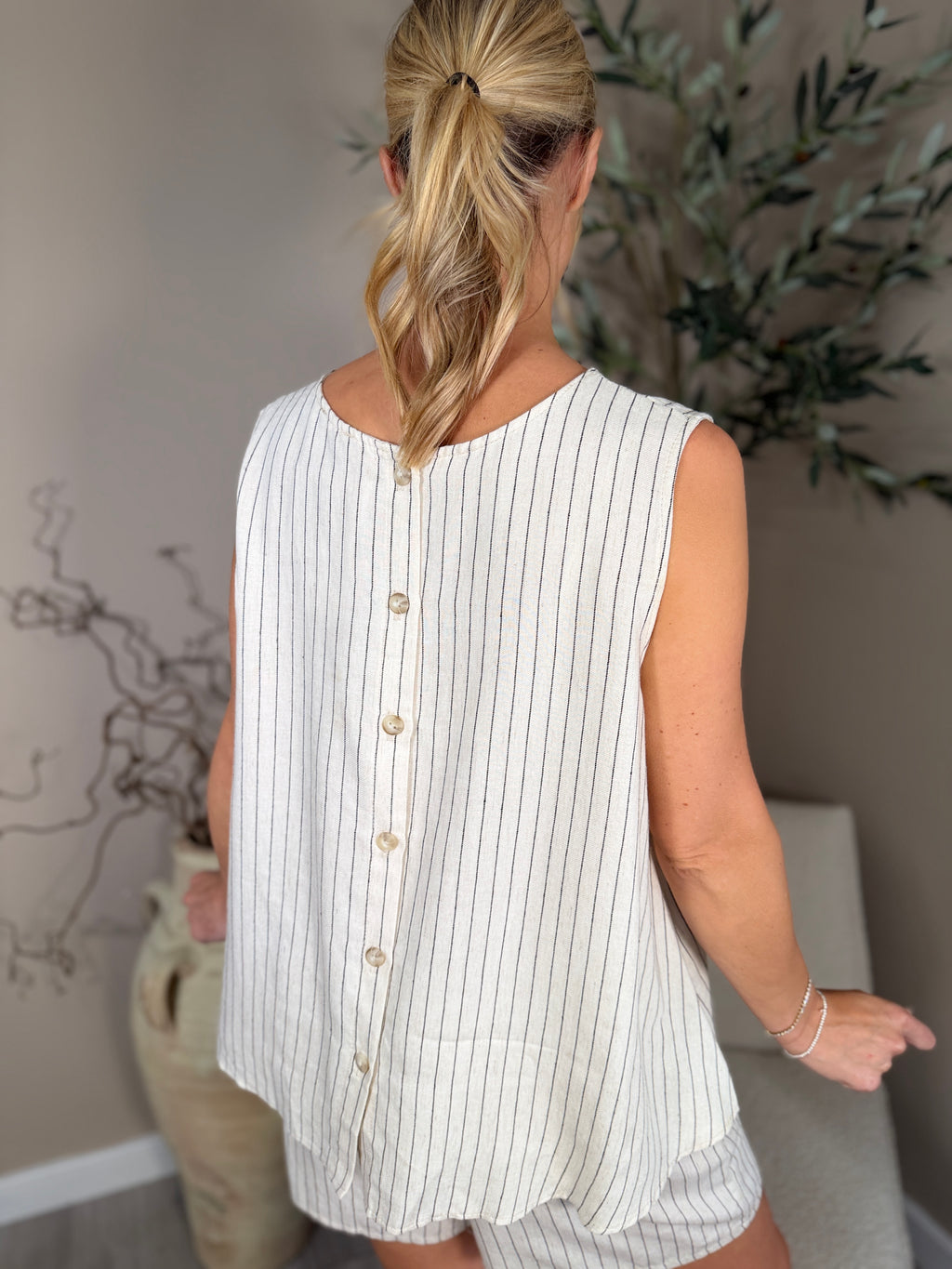 Monaco Button Back Top