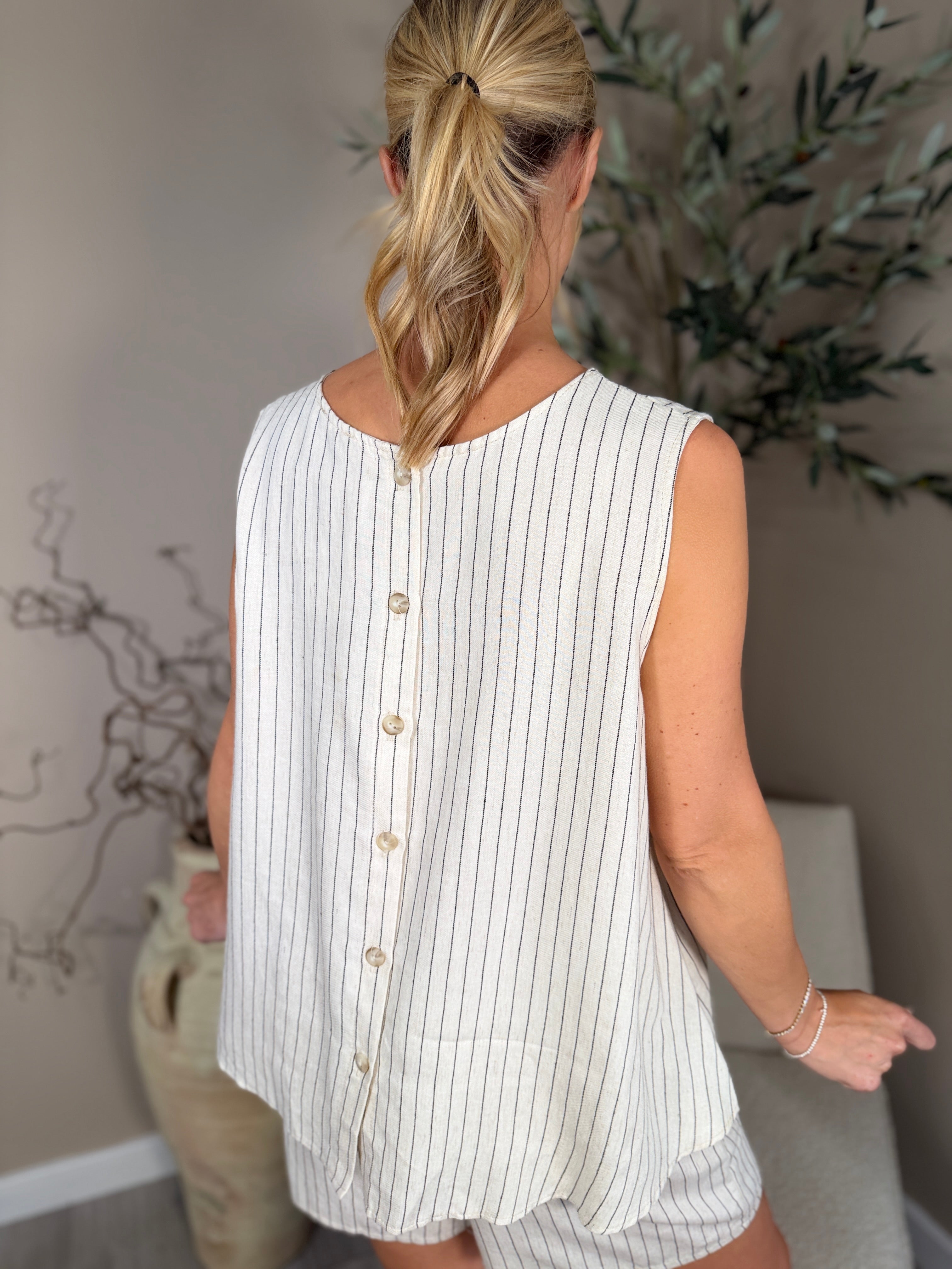 Monaco Button Back Top