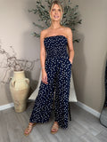 Navy Polka Dot Jumpsuit