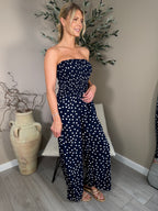 Navy Polka Dot Jumpsuit
