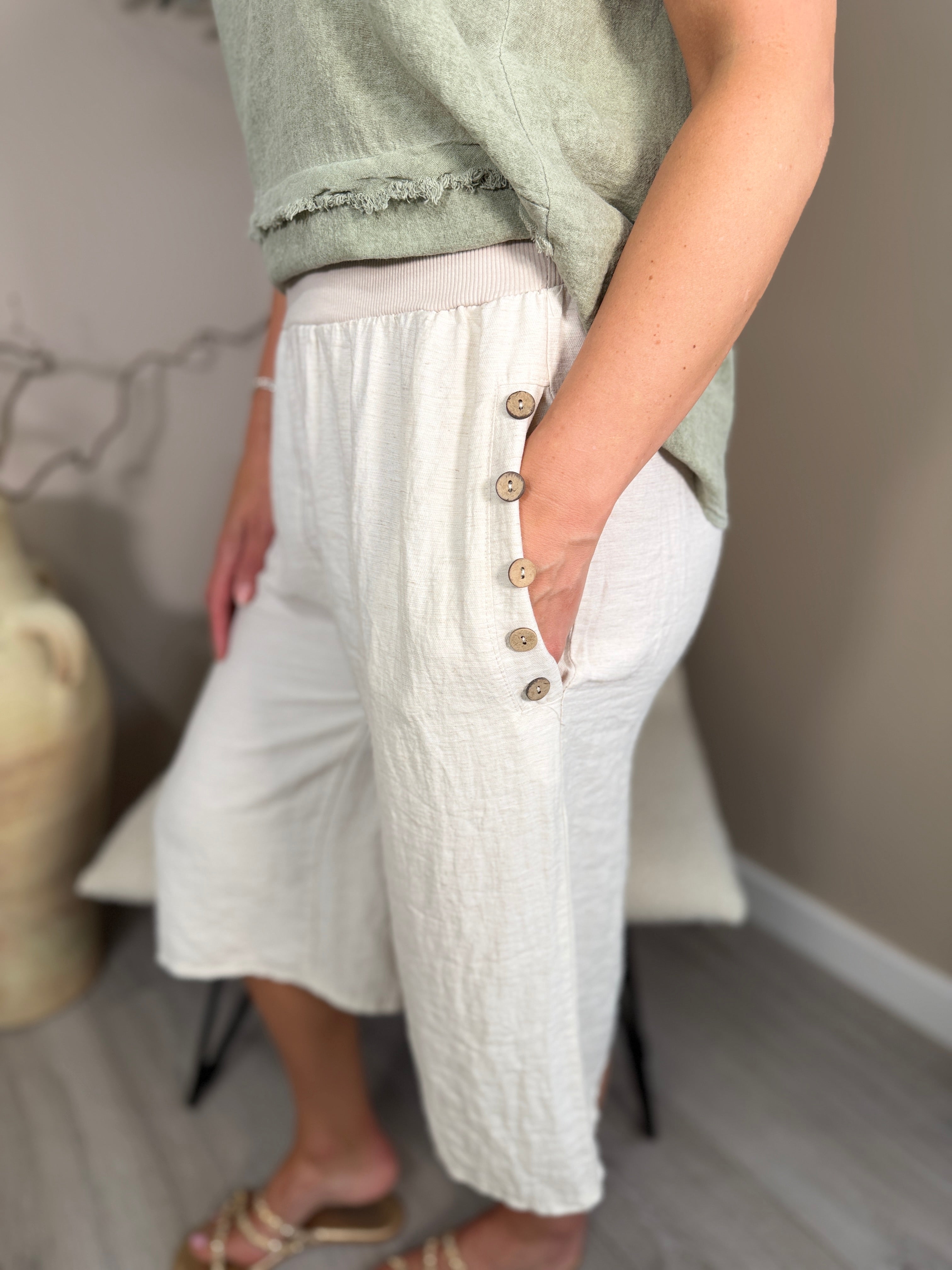 Palma Button Bermuda Shorts