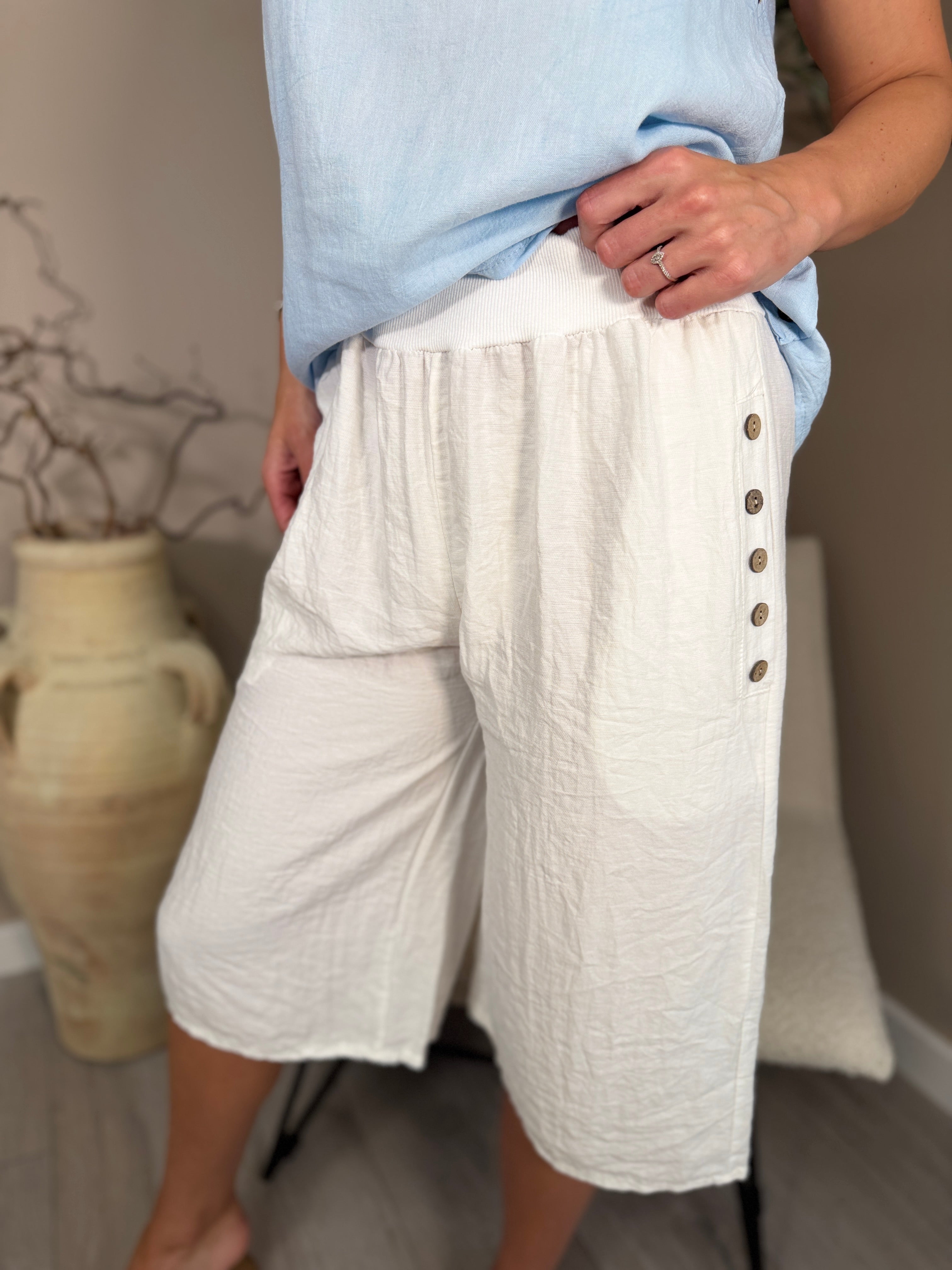 Palma Button Bermuda Shorts