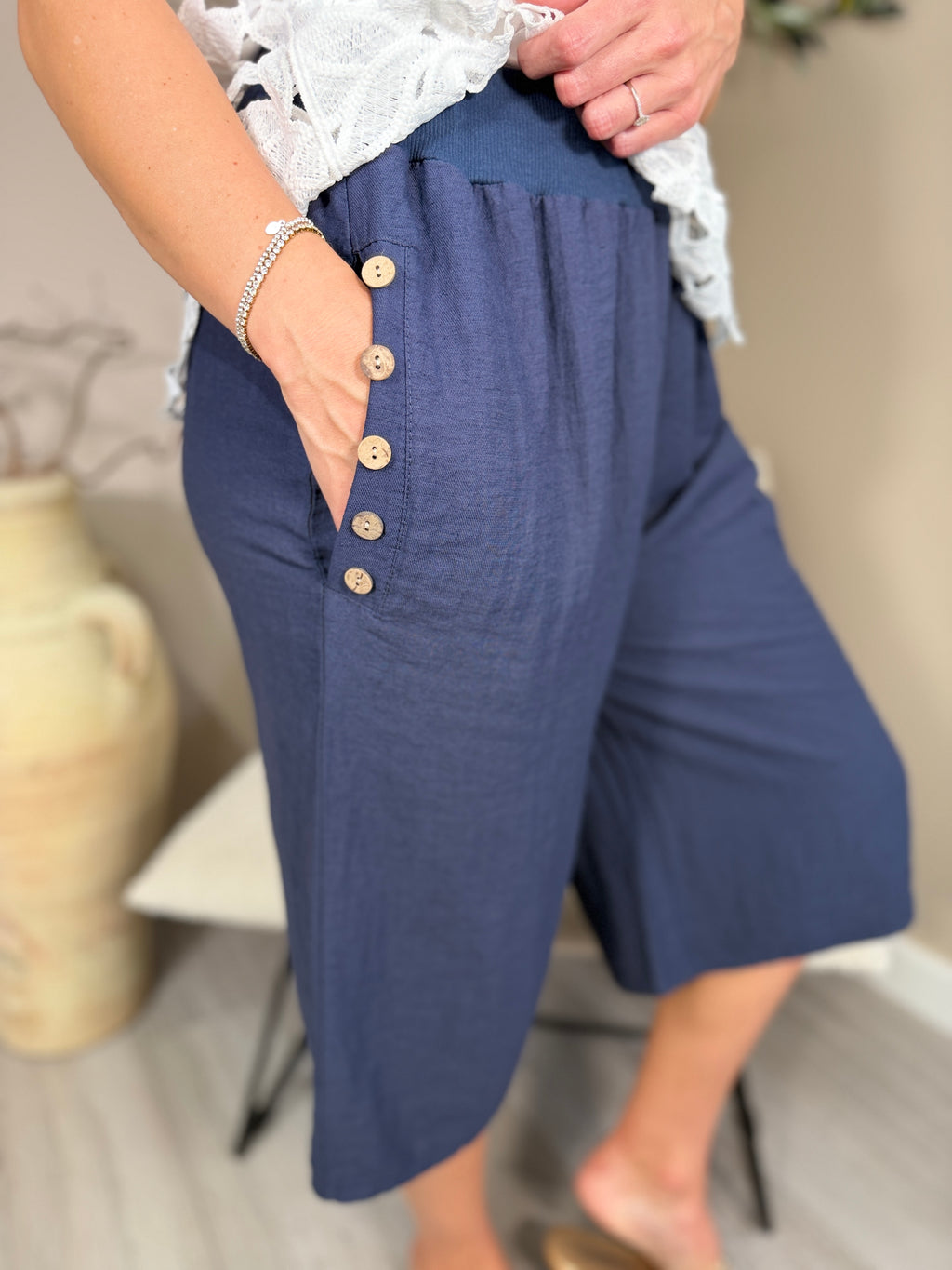 Palma Button Bermuda Shorts